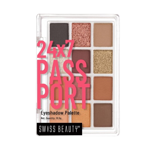 Swiss Beauty 247 Passport Eyeshadow Palette with 12 matte