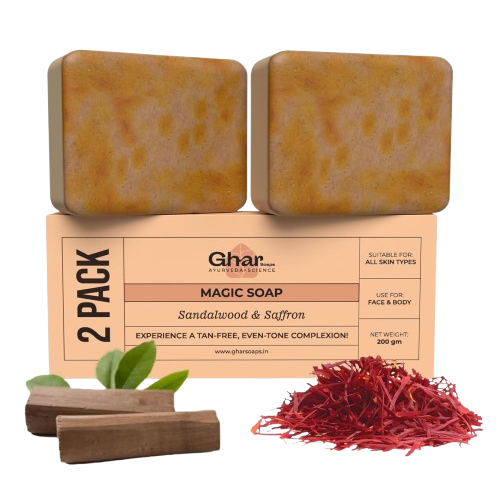 Ghar Soaps Sandalwood & Saffron Magic Soaps For Bath